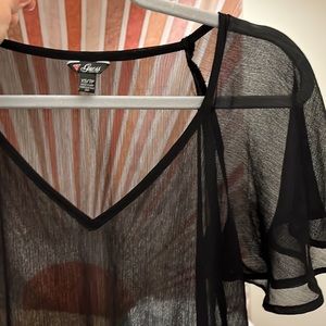 Black sheer Guess top, XS